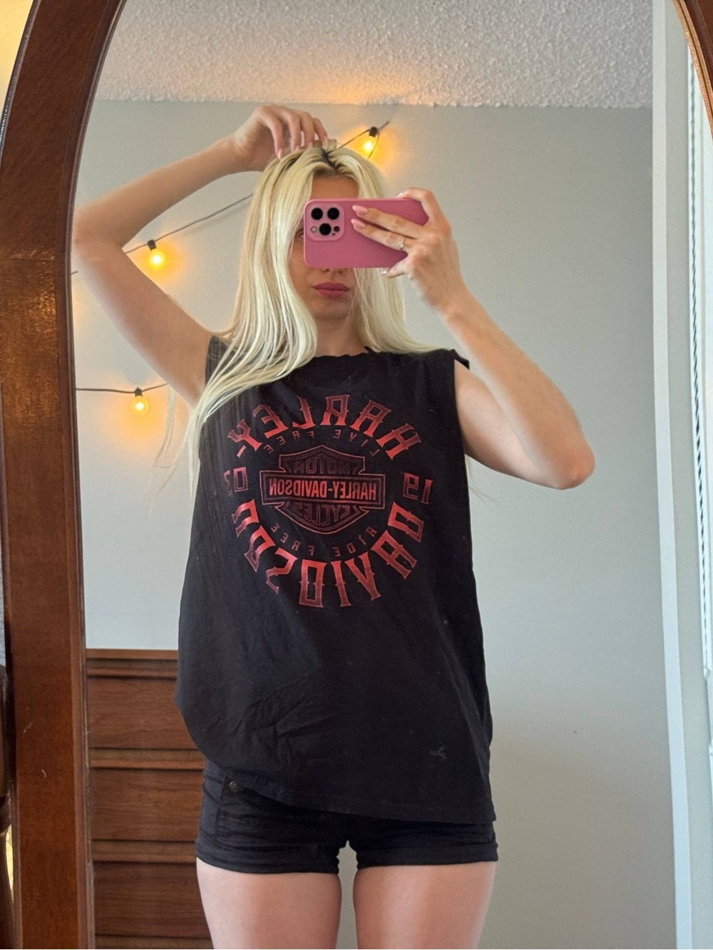 Harley-Davidson Black Tank with Red Shield Graphic